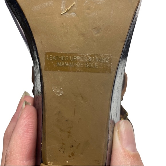 Tory Burch t logo thong Brown Wedge Sandals size 9 - Picture 7 of 11